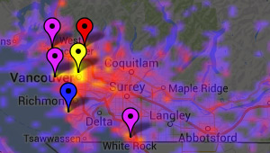 Fotografie heatmap Canada