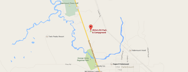 iRVins RV Park and Campground Valemount op Google Maps